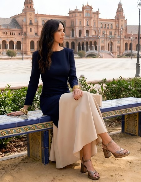 Copper-colored sandals with platform and comfortable heel