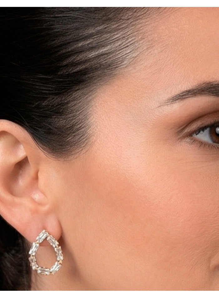Boucles d'oreilles en forme de goutte avec...