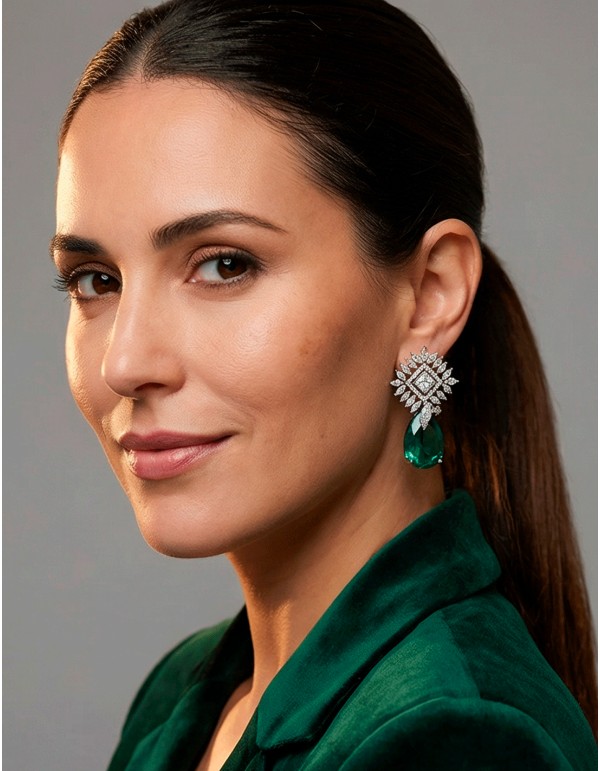Pendientes Artesanales Verde Esmeralda con Cristales...