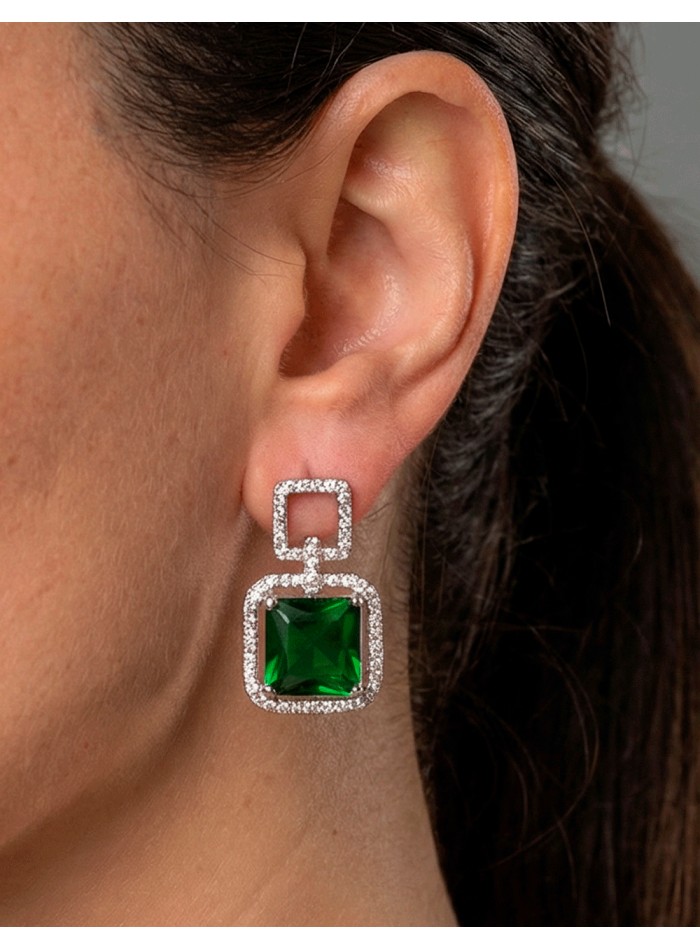 Pendientes verdes elegantes