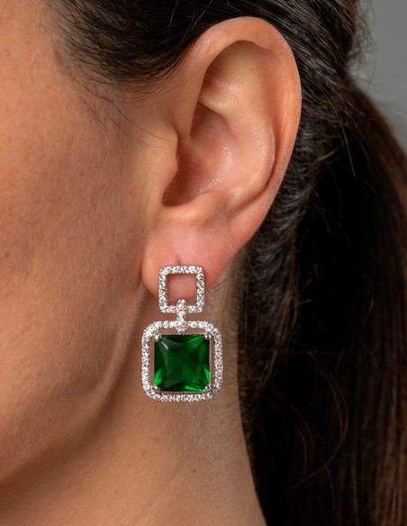 Pendientes verdes elegantes