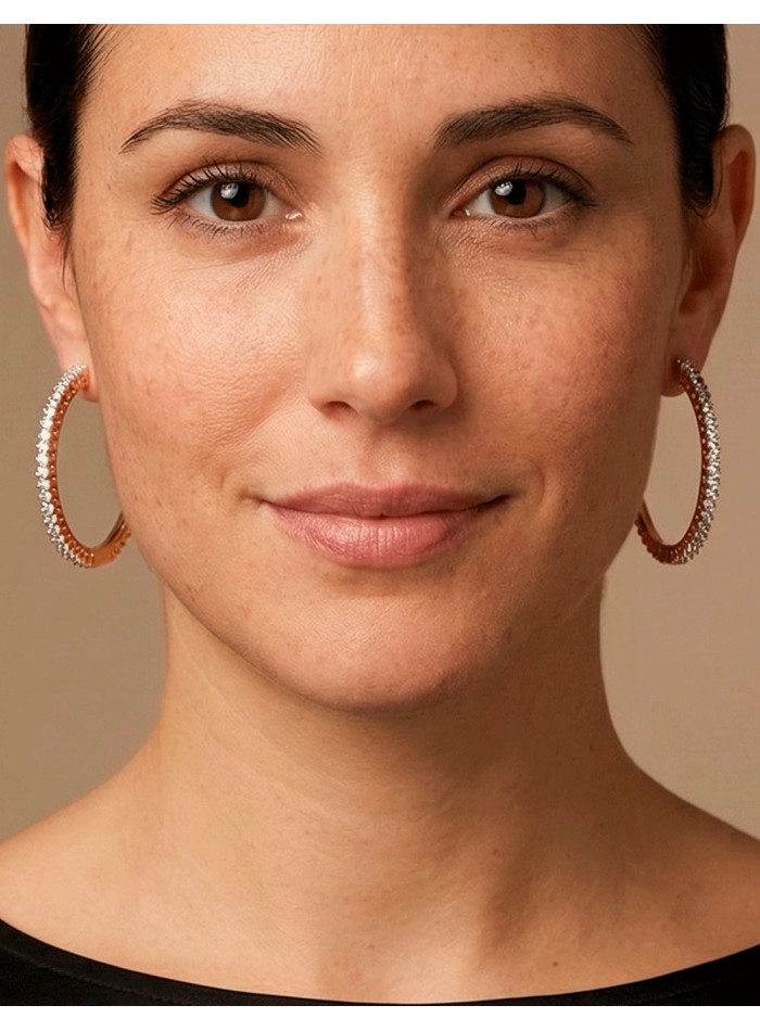 48 Karat Gold Plated Natural Crystal Earrings...