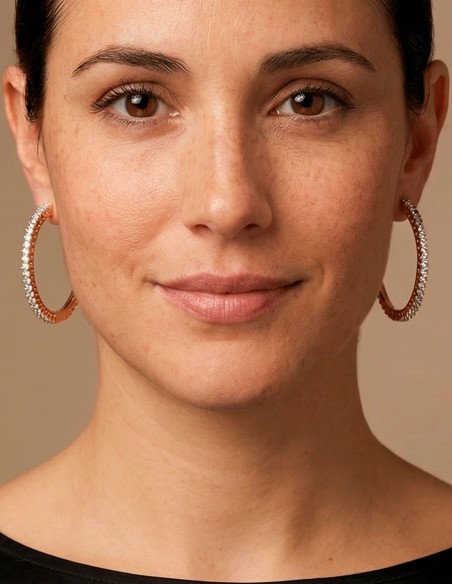 Boucles d'oreilles en cristal naturel plaqué or 48 carats avec finition plaquée rhodium