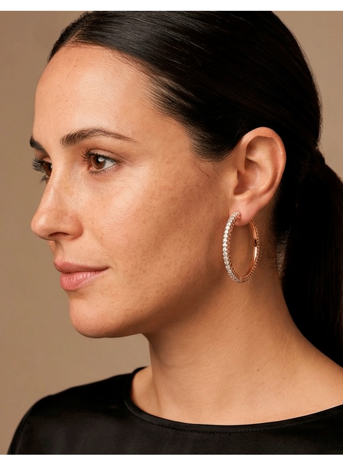 Boucles d'oreilles en cristal naturel plaqué or...