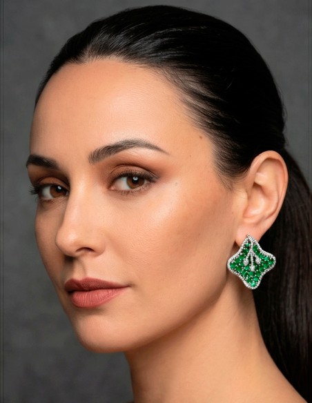 pendientes verde esmeralda