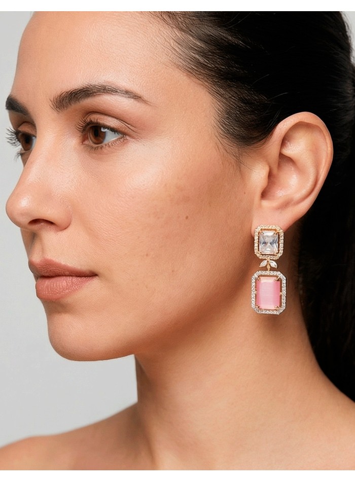 Pendientes de invitada rosa elegantes