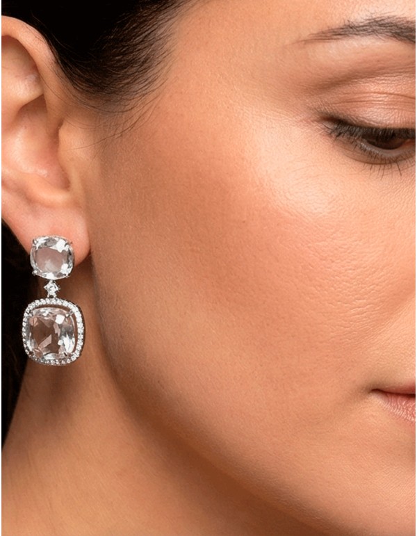 Handcrafted Earrings Rhodium Plated with High Quality... 2