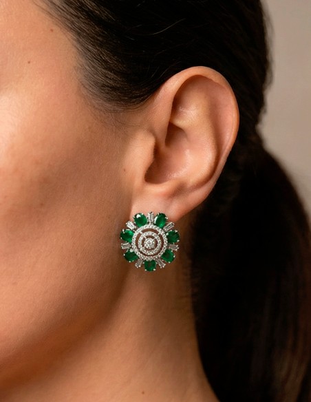 Pendientes verdes para vestido de invitada
