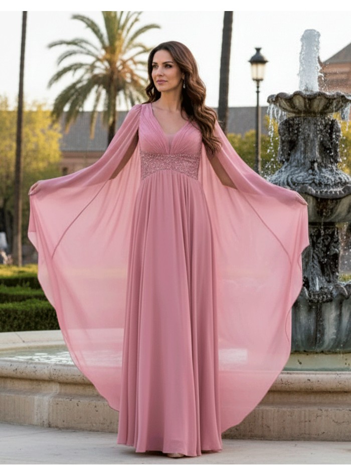 Robe d'invité longue et fluide en mousseline de...