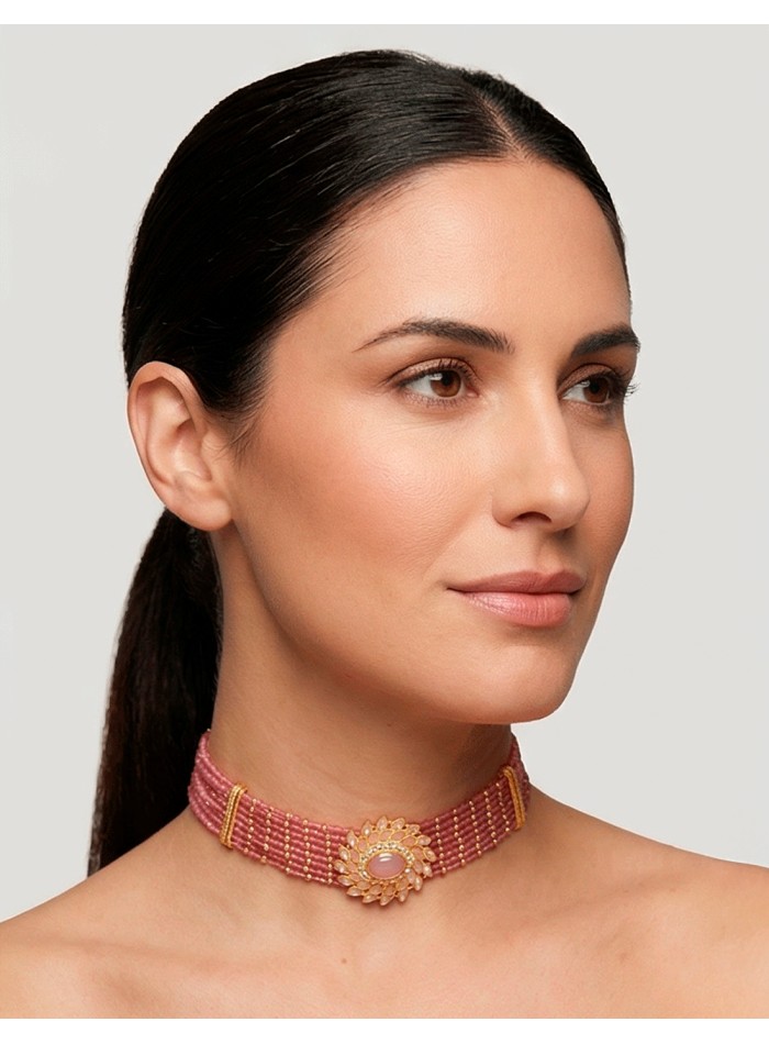 choker gargantilla rosa