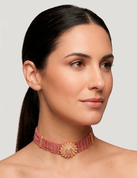 choker gargantilla rosa