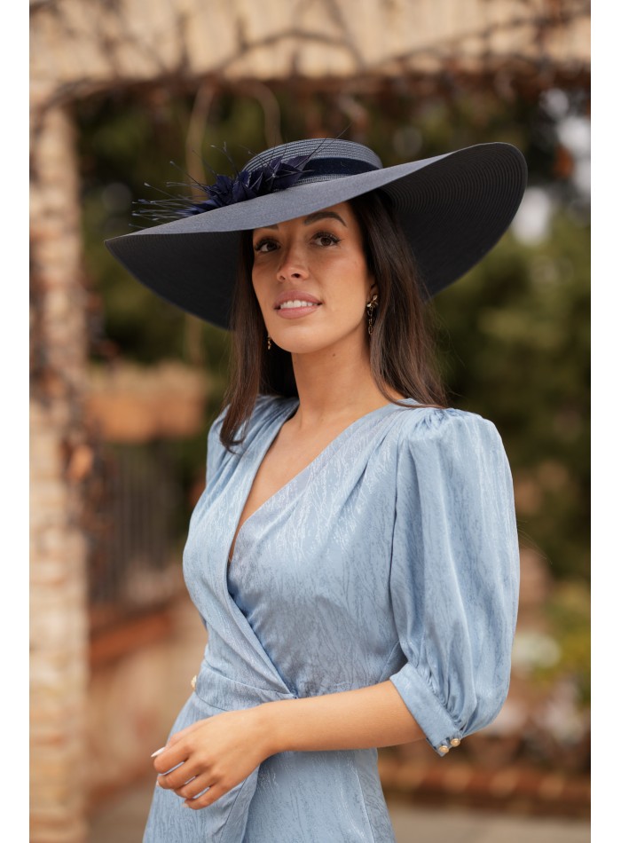 Vestido midi con escote en pico y tejido con caída para invitada primavera