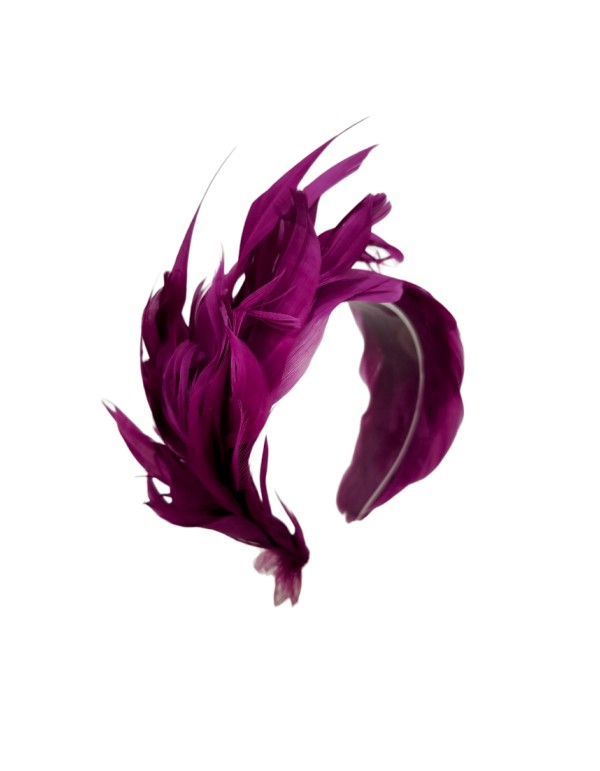 Magenta feather guest headband 2