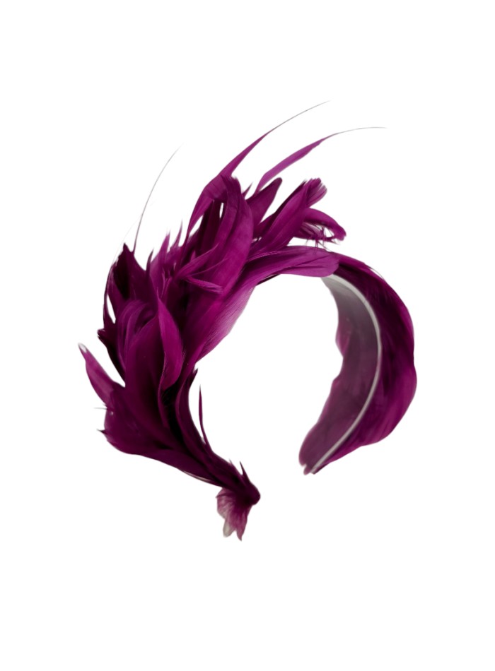 Magenta feather guest headband