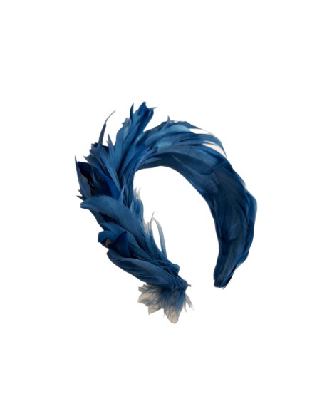 Navy blue feather guest headband
