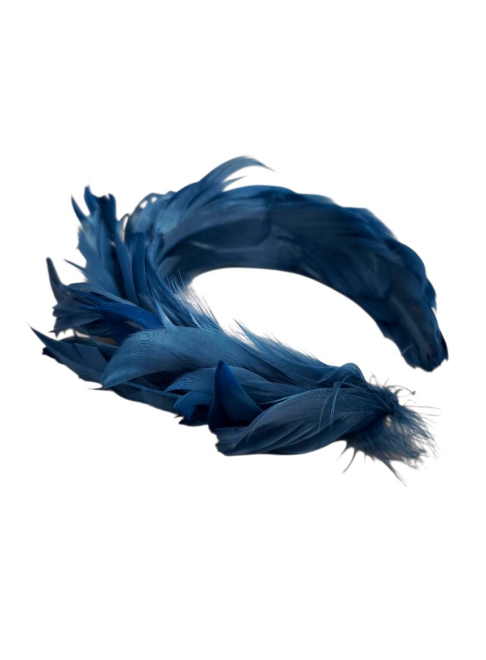 Bandeau d'invité en plumes bleu marine
