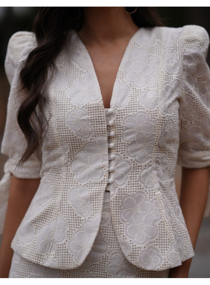 Two-piece set with button-down jacket and...