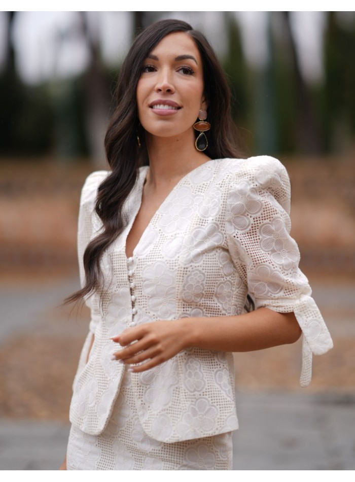 Two-piece set with button-down jacket and...