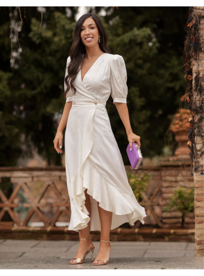 Vestido midi para mama de comunión con escote...