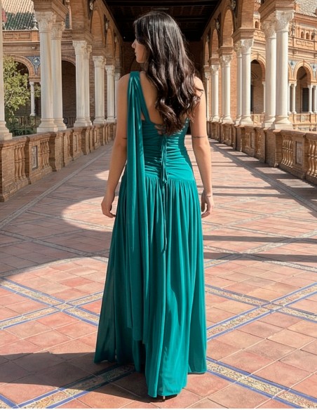 vestido de fiesta largo con espalda al aire