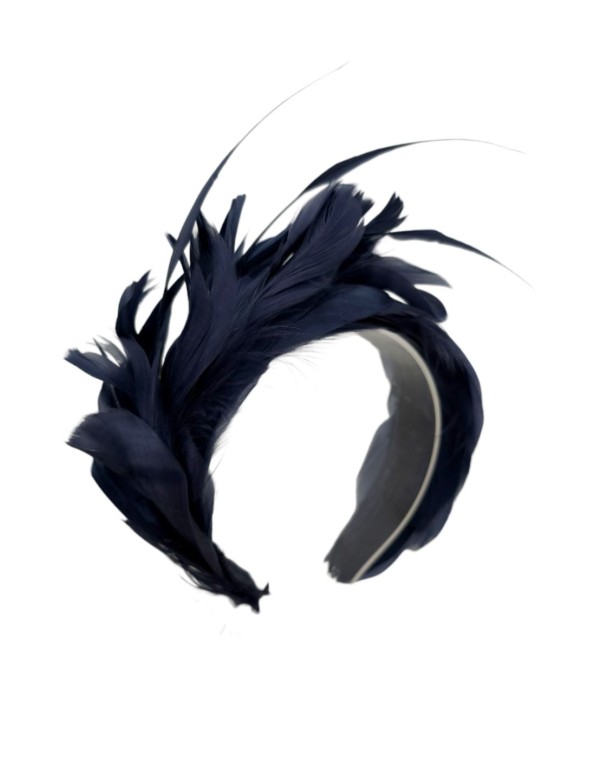 Bandeau de plumes pour l'invité en couleur marine 2