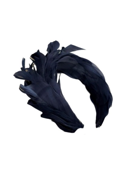 Bandeau de plumes pour l'invité en couleur marine