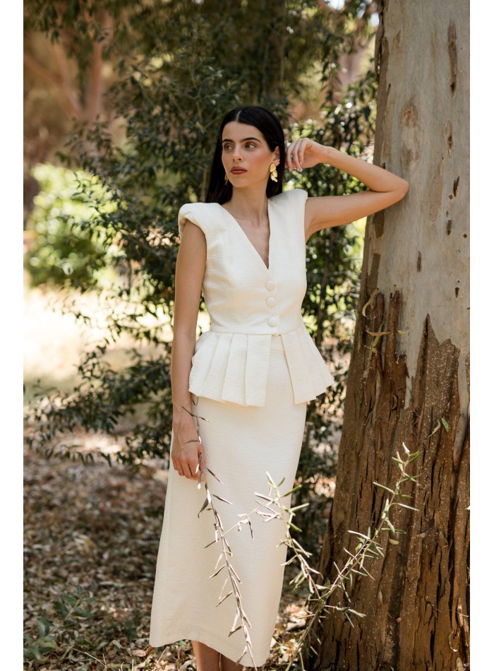 Mother's communion outfit with peplum top and...