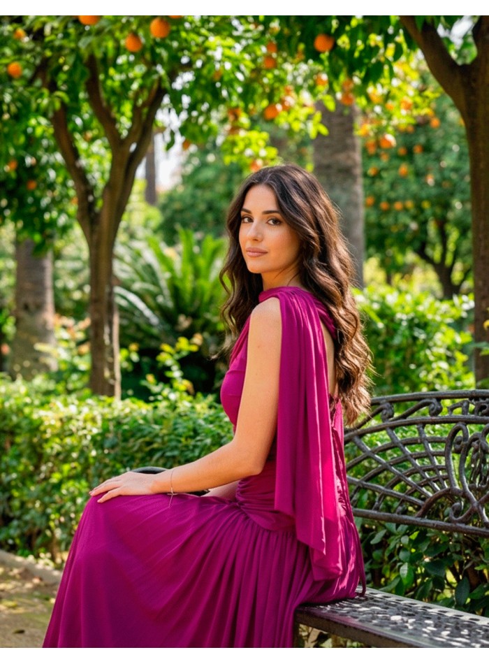 vestido de fiesta largo de color super favorecedor