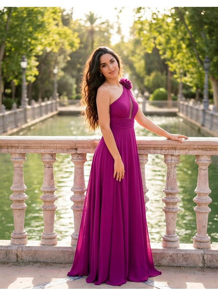 Vestido de Fiesta Largo Buganvilla con Escote...