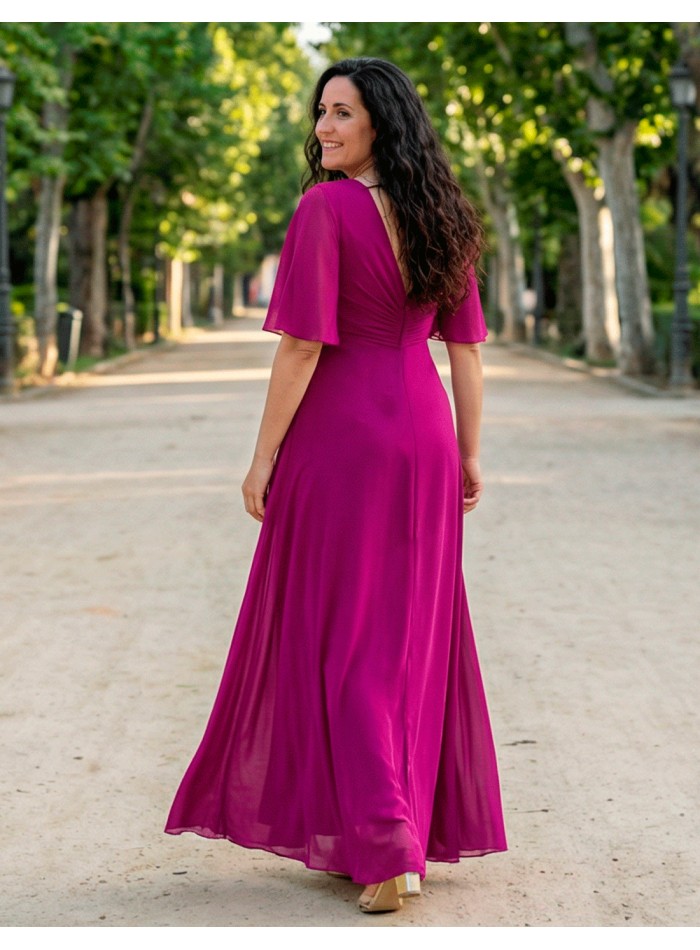 Oversize Draped Long Dress with Rhinestone...