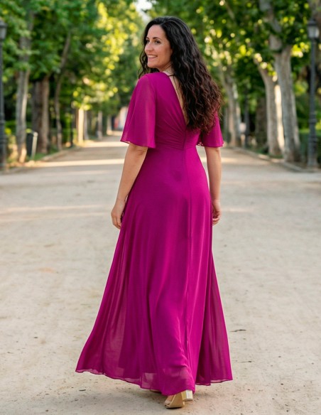 Robe longue drapée surdimensionnée avec détails en strass