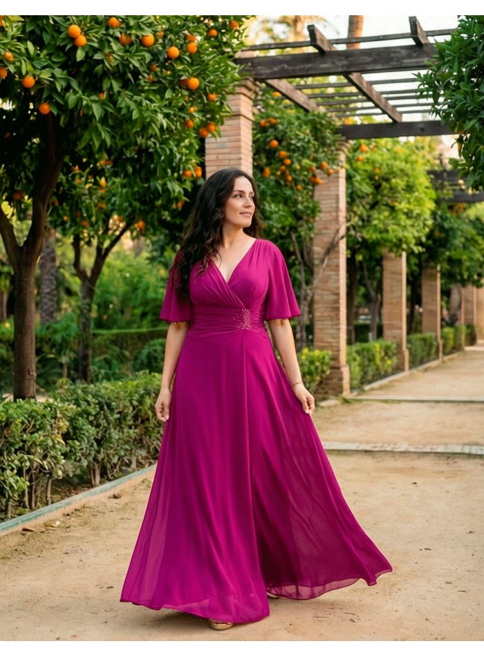 Robe longue drapée surdimensionnée avec détails...