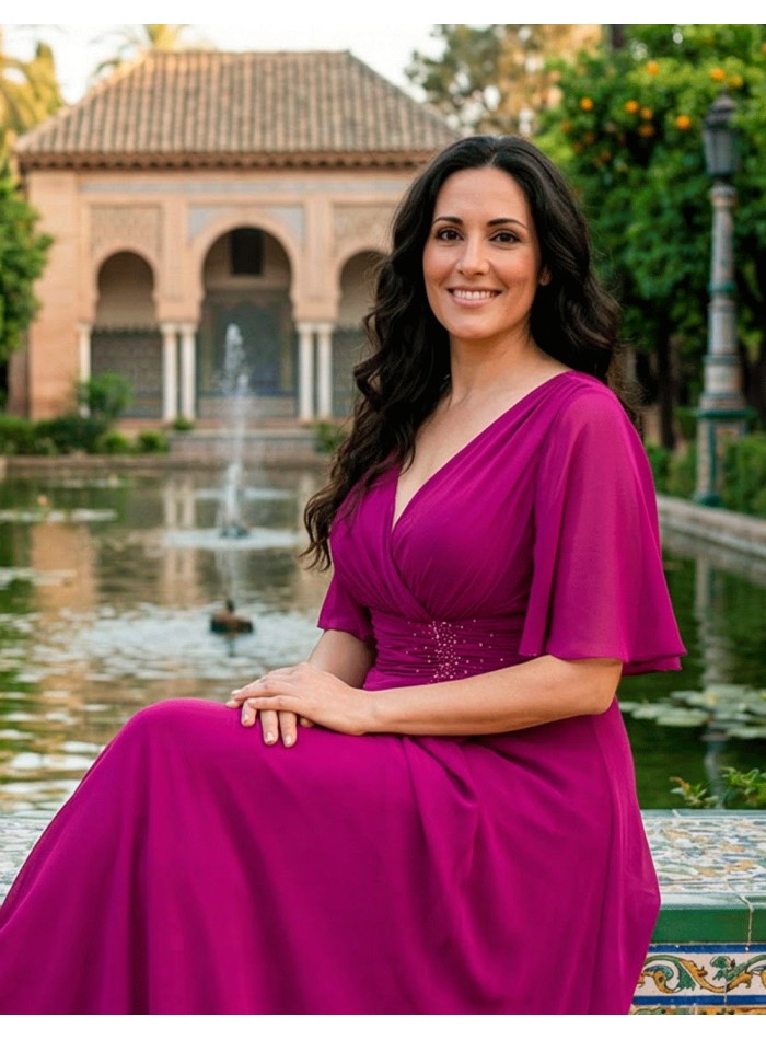 Oversize Draped Long Dress with Rhinestone Detailing