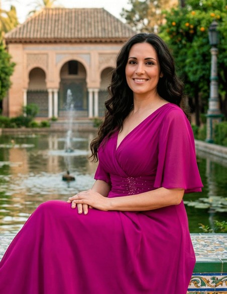 Robe longue drapée surdimensionnée avec détails en strass