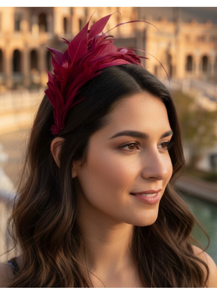 Bandeau de plumes pour l'invité en couleur marron