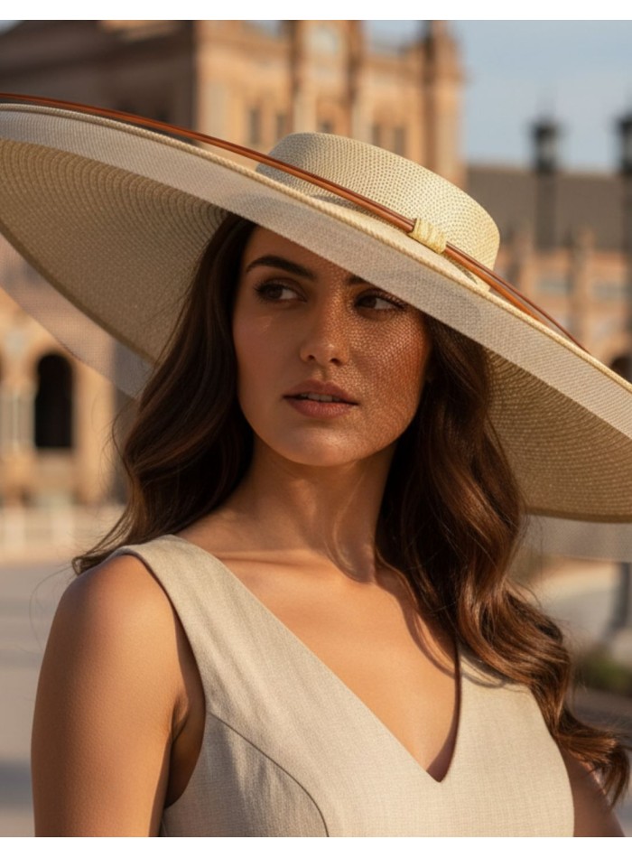 Pamela para invitada beige con crin y raquis