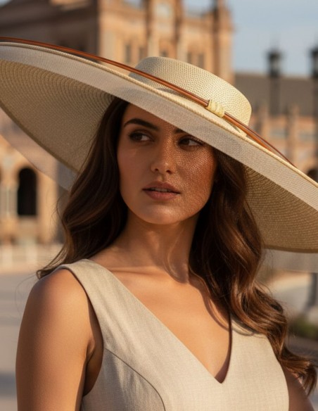 Pamela d'invité beige avec crin et rachis