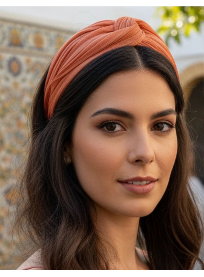 Bandeau d'invité en soie abaca orange