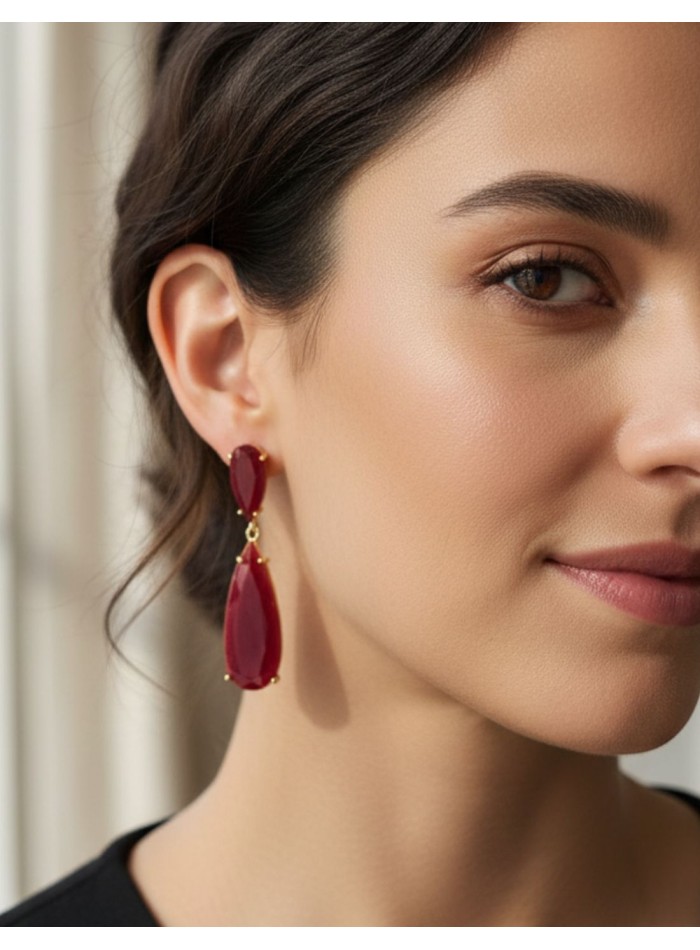 Bordeaux teardrop earrings