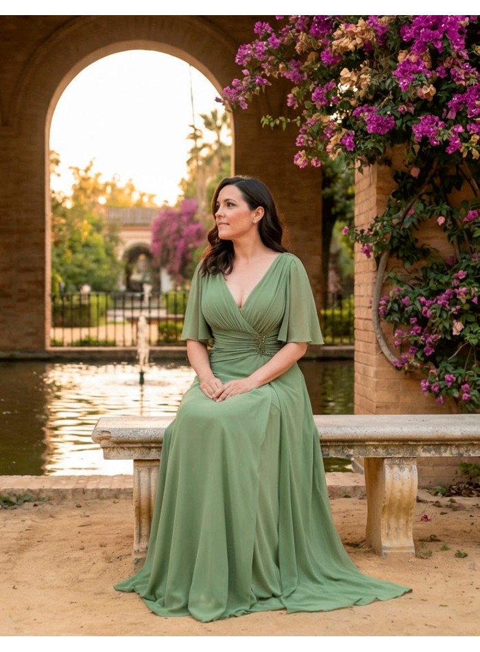 mai dress for curvy woman wedding guest