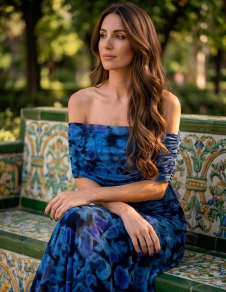 blue maxi dress dor wedding guests