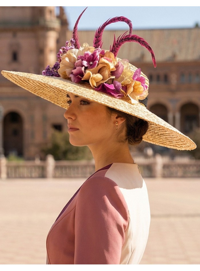 Pamela en raphia de bougainvilliers avec...