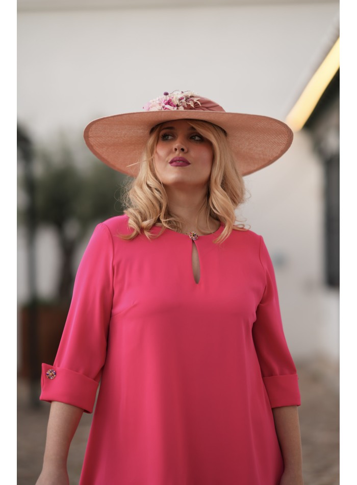 Conjunto para invitada con pantalón largo en color coral ideal y elegante