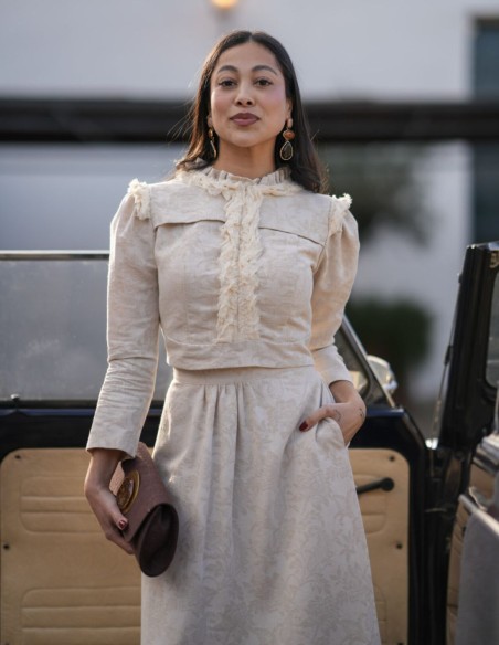 Top crop con canesú