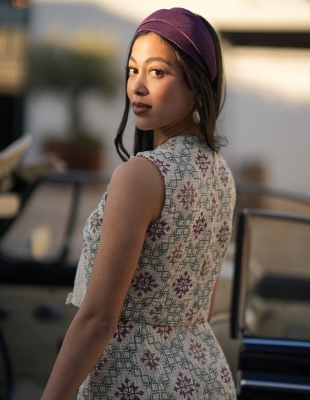 Ensemble pour invités en tissu rustique à imprimé géométrique