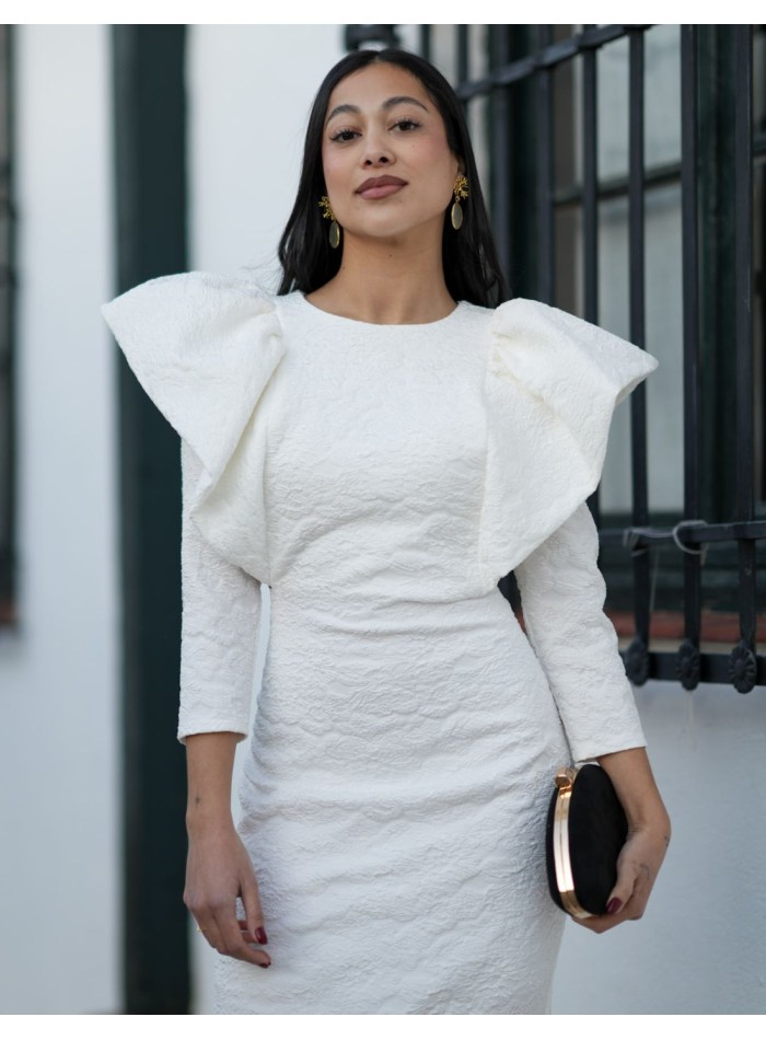 Vestido midi blanco para mamá de comunión