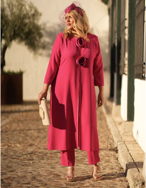 Ensemble pantalon et veste avec détails floraux