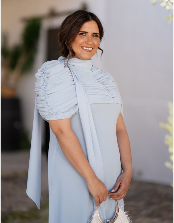 Robe midi évasée en mousseline avec encolure dos nu et... 2