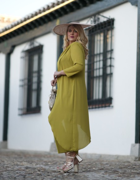 Guest dress coat and straight pants ensemble