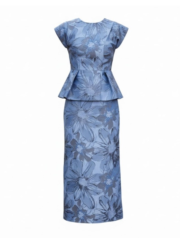 Jupe midi à coupe droite avec imprimé floral